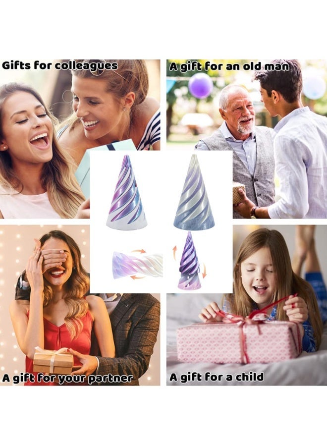 OSHIMA 2 Pcs Spiral Cone Fidget Toy, Impossible Cone, Pyramid Passthrough Sculpture Toy, 3D Printed Spiral Cone, Relief Fidget Toy for Adults & Kids, Passthrough Impossible Pyramid for Anxiety Relaxing - Image 4